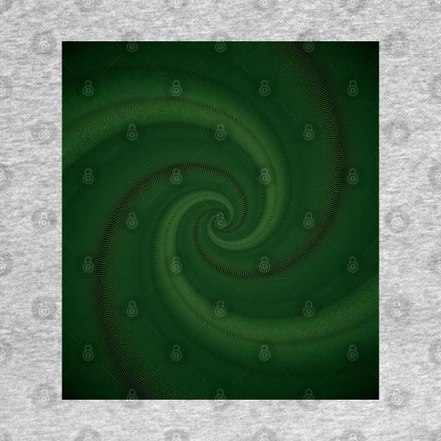 Abstract helix, swirling green funnel by BumbleBambooPrints